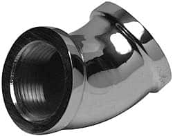 Merit Brass - Class 125, 1/4" Internal Pipe, Red Brass & Chrome 45° Street Elbow - FNPT x FNPT - Americas Industrial Supply