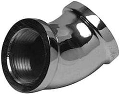 Merit Brass - Class 125, 1/4" Internal Pipe, Red Brass & Chrome 45° Street Elbow - FNPT x FNPT - Americas Industrial Supply