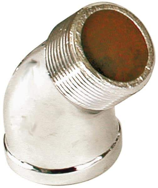 Merit Brass - Class 125, 1/4" Internal Pipe, Red Brass & Chrome 45° Street Elbow - FNPT x MNPT - Americas Industrial Supply
