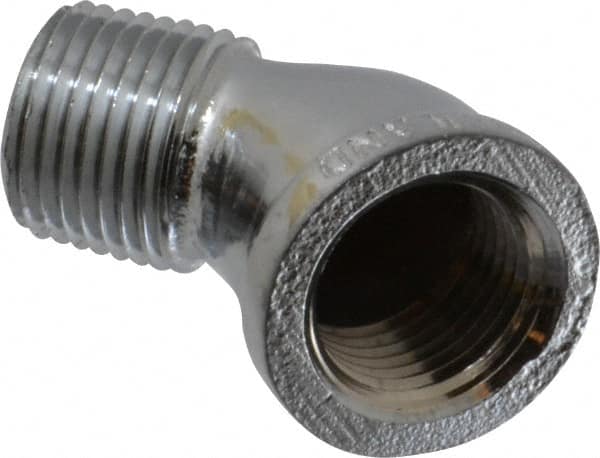 Merit Brass - Class 125, 1/2" Internal Pipe, Red Brass & Chrome 45° Street Elbow - FNPT x MNPT - Americas Industrial Supply