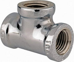 Merit Brass - Class 125, 1/4" Internal Pipe, Red Brass & Chrome Tee - FNPT x FNPT - Americas Industrial Supply