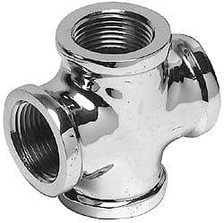 Merit Brass - Class 125, 1/2" Internal Pipe, Red Brass & Chrome Cross - All FNPT - Americas Industrial Supply
