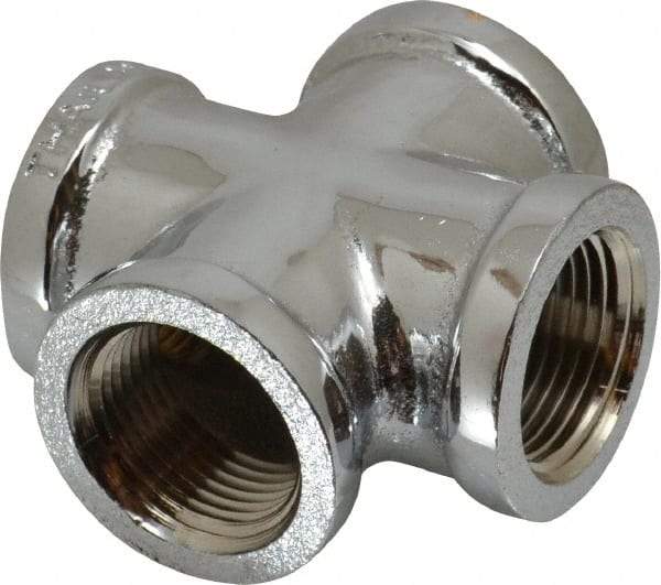 Merit Brass - Class 125, 3/4" Internal Pipe, Red Brass & Chrome Cross - All FNPT - Americas Industrial Supply