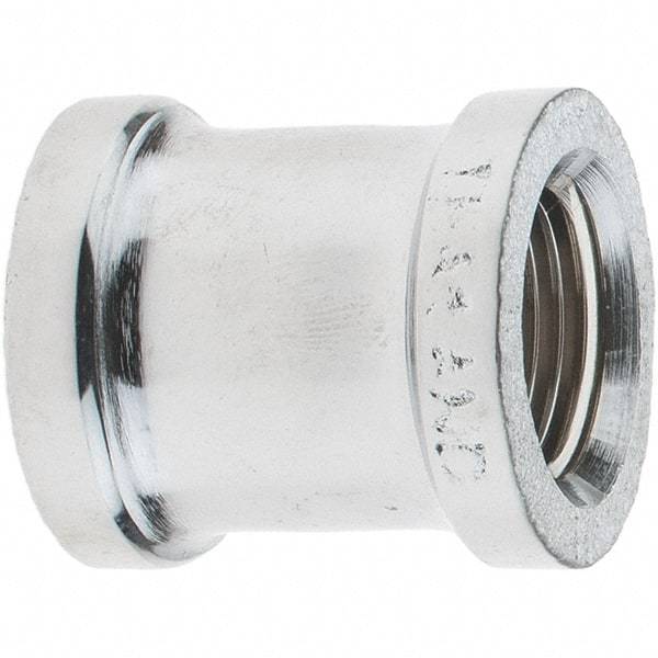 Merit Brass - Class 125, 3/8" Internal Pipe, Red Brass & Chrome Coupling - FNPT x FNPT - Americas Industrial Supply