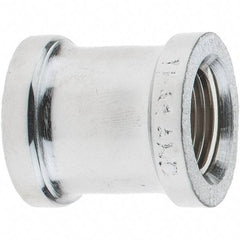 Merit Brass - Class 125, 3/8" Internal Pipe, Red Brass & Chrome Coupling - FNPT x FNPT - Americas Industrial Supply
