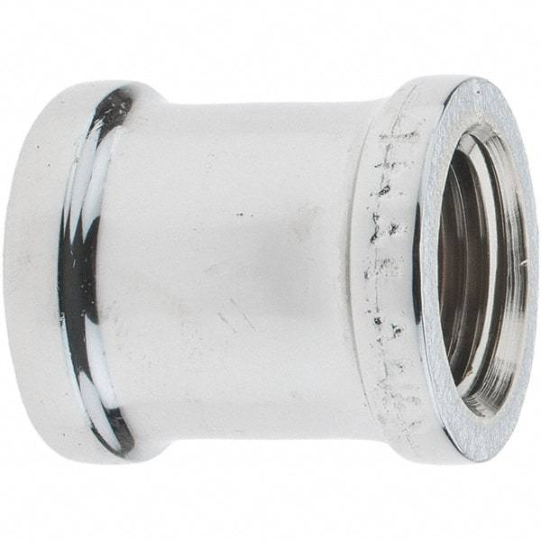 Merit Brass - Class 125, 1/2" Internal Pipe, Red Brass & Chrome Coupling - FNPT x FNPT - Americas Industrial Supply