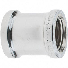 Merit Brass - Class 125, 1/2" Internal Pipe, Red Brass & Chrome Coupling - FNPT x FNPT - Americas Industrial Supply