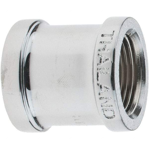 Merit Brass - Class 125, 3/4" Internal Pipe, Red Brass & Chrome Coupling - FNPT x FNPT - Americas Industrial Supply