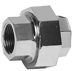Merit Brass - Class 125, 3/8" Internal Pipe, Red Brass & Chrome Union - FNPT x FNPT - Americas Industrial Supply