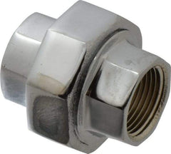 Merit Brass - Class 125, 3/4" Internal Pipe, Red Brass & Chrome Union - FNPT x FNPT - Americas Industrial Supply