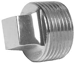 Merit Brass - Class 125, 3/4" Internal Pipe, Red Brass & Chrome Square Head Plug - MNPT - Americas Industrial Supply