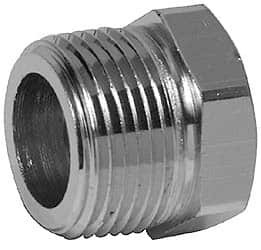Merit Brass - Class 125, 1 x 1/2" Internal Pipe, Red Brass & Chrome Hex Bushing - MNPT x FNPT - Americas Industrial Supply