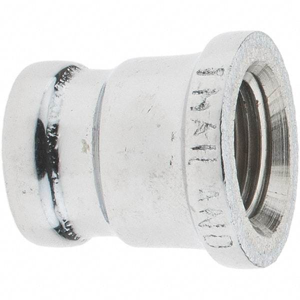 Merit Brass - Class 125, 3/8 x 1/4" Internal Pipe, Red Brass & Chrome Reducing Coupling - FNPT x FNPT - Americas Industrial Supply