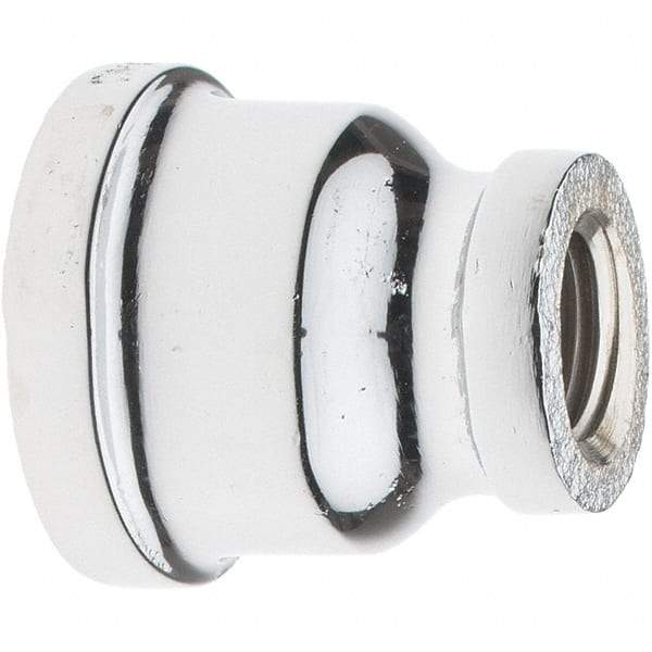 Merit Brass - Class 125, 1/2 x 1/4" Internal Pipe, Red Brass & Chrome Reducing Coupling - FNPT x FNPT - Americas Industrial Supply