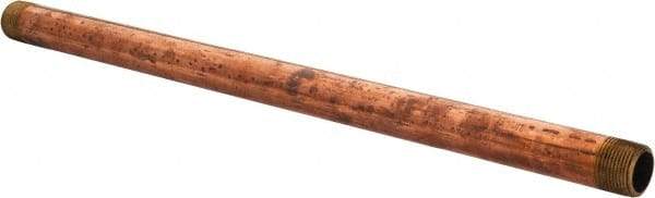 Merit Brass - 18" Long, 3/4" Pipe Threaded Brass Pipe Nipple - NPT Thread, Red Brass - Americas Industrial Supply