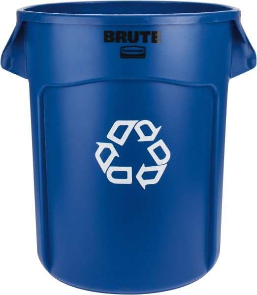 Rubbermaid - 20 Gal Blue Round Recycling Container - Polyethylene, 22-7/8" High - Americas Industrial Supply