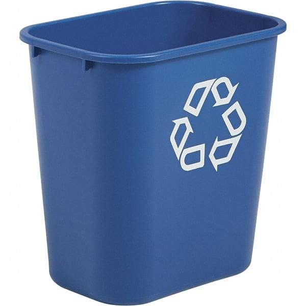 Rubbermaid - 14 Qt Blue Rectangle Recycling Container - Polyethylene, 12-1/8" High x 11.38" Long x 8-1/4" Wide - Americas Industrial Supply