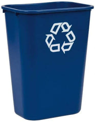 Rubbermaid - 41 Qt Blue Rectangle Recycling Container - Polyethylene, 19.88" High x 15-1/4" Long x 11" Wide - Americas Industrial Supply