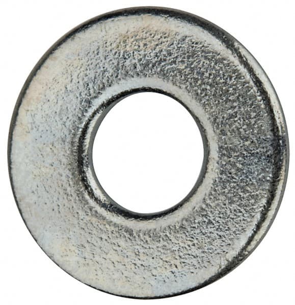 Value Collection - #6 Screw, Grade 2 Steel SAE Flat Washer - 5/32" ID x 3/8" OD, 0.065" Thick, Zinc-Plated Finish - Americas Industrial Supply