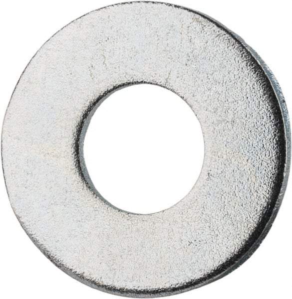 Value Collection - #12 Screw, Grade 2 Steel SAE Flat Washer - 1/4" ID x 9/16" OD, 0.08" Thick, Zinc-Plated Finish - Americas Industrial Supply