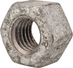 Value Collection - 9/16-12 UNC Steel Right Hand Heavy Hex Nut - 15/16" Across Flats, 35/64" High, Galvanized Finish - Americas Industrial Supply