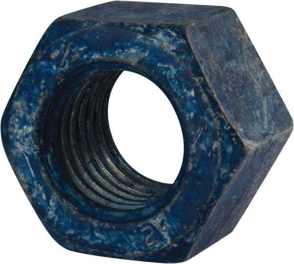 Value Collection - 1-1/8 - 7 UNC Steel Right Hand Heavy Hex Nut - 1-13/16" Across Flats, 1-7/64" High, Galvanized Finish - Americas Industrial Supply