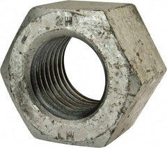 Value Collection - 2 - 4-1/2 UNC Steel Right Hand Heavy Hex Nut - 3-1/8" Across Flats, 1-31/32" High, Hot Dipped Galvanized Finish - Americas Industrial Supply