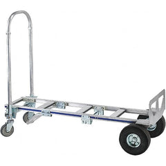 Wesco Industrial Products - 1,200 Lb Capacity 61-3/4" OAH Hand Truck - 18 x 7-1/2" Base Plate, Continuous Handle, Aluminum, Full Pneumatic Wheels - Americas Industrial Supply