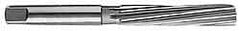 Made in USA - 27/32" Diam, Straight Shank, 4-11/16" Flute, Hand Reamer - Spiral Flute, 9-3/8" OAL, Left Hand Spiral, Right Hand Cut, High Speed Steel - Americas Industrial Supply