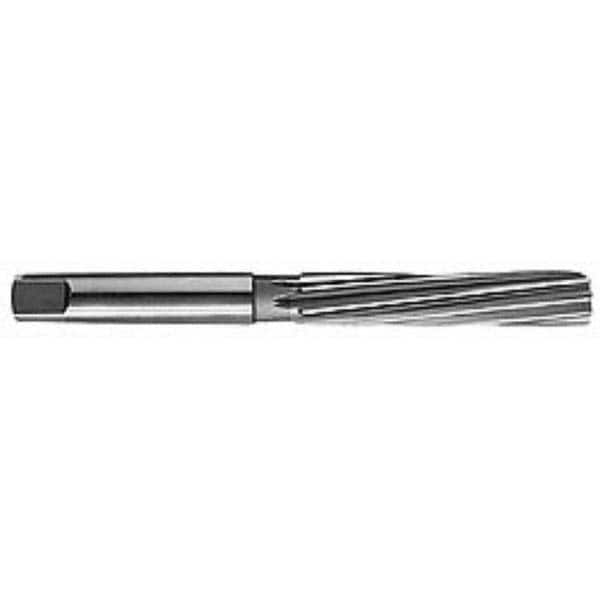 Made in USA - 19/32" Diam, Straight Shank, 3-3/8" Flute, Hand Reamer - Americas Industrial Supply