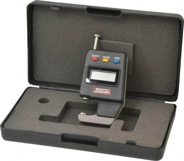 SPI - 0mm to 15mm Measurement, 0.01mm Resolution Electronic Thickness Gage - Accurate up to 0.0002" - Americas Industrial Supply