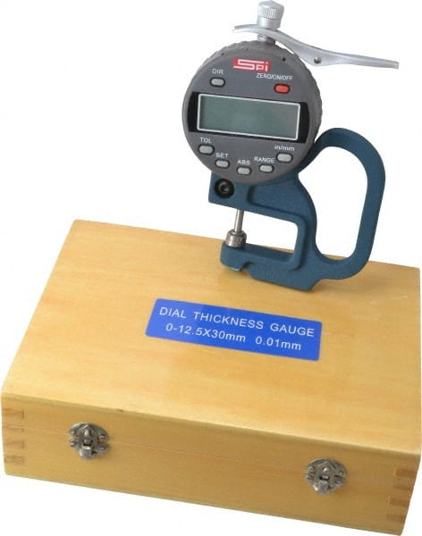 SPI - 0 to 0.5 Inch Measurement, 0.0005 Inch Resolution Electronic Thickness Gage - Americas Industrial Supply