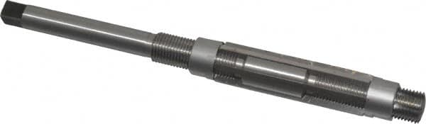 Made in USA - Size D, Straight Shank Hand Adjustable Reamer - 6-3/4" OAL, Right Hand Cut, High Speed Steel, Bright Finish - Americas Industrial Supply