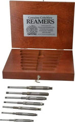 Made in USA - #110 to #104 Diam, 1/4 to 15/32" Variable Diam, Straight Shank, Adjustable Hand Reamer Set - High Speed Steel, Bright Finish, 7 Pieces - Americas Industrial Supply