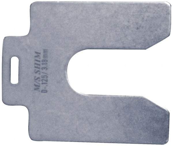 Made in USA - 20 Piece, 4 Inch Long x 4 Inch Wide x 0.02 Inch Thick, Slotted Shim Stock - Stainless Steel, 1-1/4 Inch Wide Slot - Americas Industrial Supply