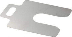 Made in USA - 20 Piece, 2 Inch Long x 2 Inch Wide x 0.003 Inch Thick, Slotted Shim Stock - Stainless Steel, 5/8 Inch Wide Slot - Americas Industrial Supply