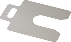 Made in USA - 20 Piece, 2 Inch Long x 2 Inch Wide x 0.006 Inch Thick, Slotted Shim Stock - Stainless Steel, 5/8 Inch Wide Slot - Americas Industrial Supply