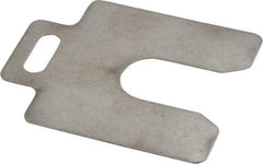 Made in USA - 20 Piece, 2 Inch Long x 2 Inch Wide x 0.025 Inch Thick, Slotted Shim Stock - Stainless Steel, 5/8 Inch Wide Slot - Americas Industrial Supply