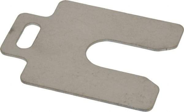 Made in USA - 10 Piece, 2 Inch Long x 2 Inch Wide x 0.05 Inch Thick, Slotted Shim Stock - Stainless Steel, 5/8 Inch Wide Slot - Americas Industrial Supply