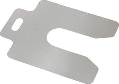 Made in USA - 20 Piece, 3 Inch Long x 3 Inch Wide x 0.001 Inch Thick, Slotted Shim Stock - Stainless Steel, 7/8 Inch Wide Slot - Americas Industrial Supply