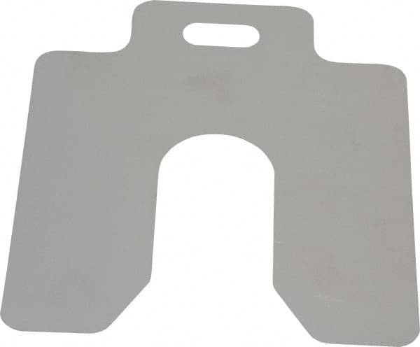 Made in USA - 20 Piece, 3 Inch Long x 3 Inch Wide x 0.003 Inch Thick, Slotted Shim Stock - Stainless Steel, 7/8 Inch Wide Slot - Americas Industrial Supply