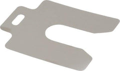 Made in USA - 20 Piece, 3 Inch Long x 3 Inch Wide x 0.004 Inch Thick, Slotted Shim Stock - Stainless Steel, 7/8 Inch Wide Slot - Americas Industrial Supply