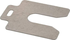 Made in USA - 10 Piece, 3 Inch Long x 3 Inch Wide x 0.05 Inch Thick, Slotted Shim Stock - Stainless Steel, 7/8 Inch Wide Slot - Americas Industrial Supply