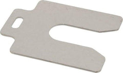 Made in USA - 10 Piece, 3 Inch Long x 3 Inch Wide x 0.062 Inch Thick, Slotted Shim Stock - Stainless Steel, 7/8 Inch Wide Slot - Americas Industrial Supply