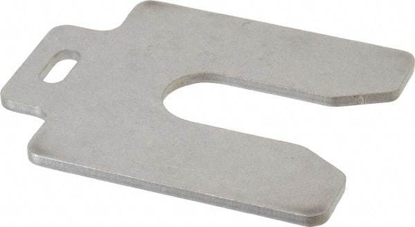 Made in USA - 5 Piece, 3 Inch Long x 3 Inch Wide x 0.125 Inch Thick, Slotted Shim Stock - Stainless Steel, 7/8 Inch Wide Slot - Americas Industrial Supply