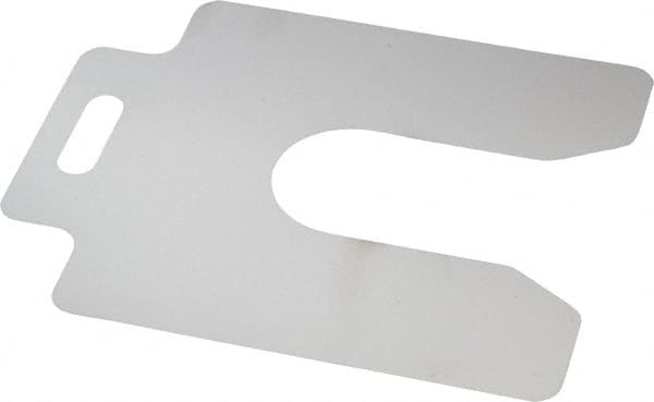 Made in USA - 20 Piece, 4 Inch Long x 4 Inch Wide x 0.002 Inch Thick, Slotted Shim Stock - Stainless Steel, 1-1/4 Inch Wide Slot - Americas Industrial Supply