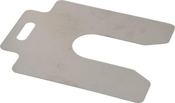 Made in USA - 20 Piece, 4 Inch Long x 4 Inch Wide x 0.02 Inch Thick, Slotted Shim Stock - Stainless Steel, 1-1/4 Inch Wide Slot - Americas Industrial Supply