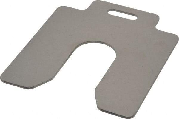 Made in USA - 10 Piece, 4 Inch Long x 4 Inch Wide x 0.075 Inch Thick, Slotted Shim Stock - Stainless Steel, 1-1/4 Inch Wide Slot - Americas Industrial Supply