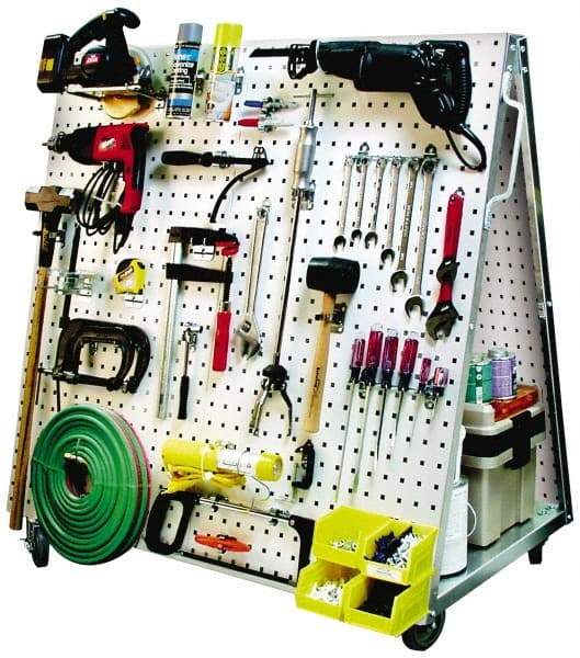 Triton - 48-1/2 Inches Wide x 46 Inches High x 26-5/8 Inches Deep A-Frame Double Sided Pegboard Tool Cart - 850 Lbs. Load Limit, 28 Square Ft. Surface Area - Americas Industrial Supply