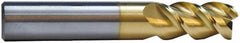 M.A. Ford - 9/16", 1-1/8" LOC, 9/16" Shank Diam, 3-1/2" OAL, 3 Flute, Solid Carbide Square End Mill - Single End, Uncoated, 53° Helix, Centercutting, Right Hand Cut, Right Hand Flute, Series 112 - Americas Industrial Supply
